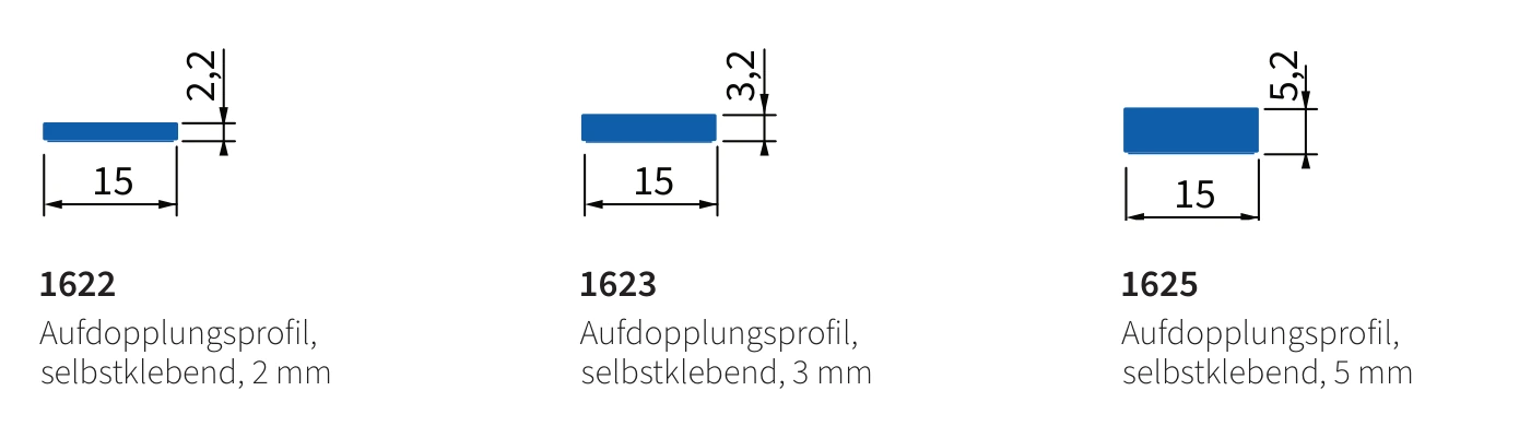 Aufdopplungsprofile für Versätze